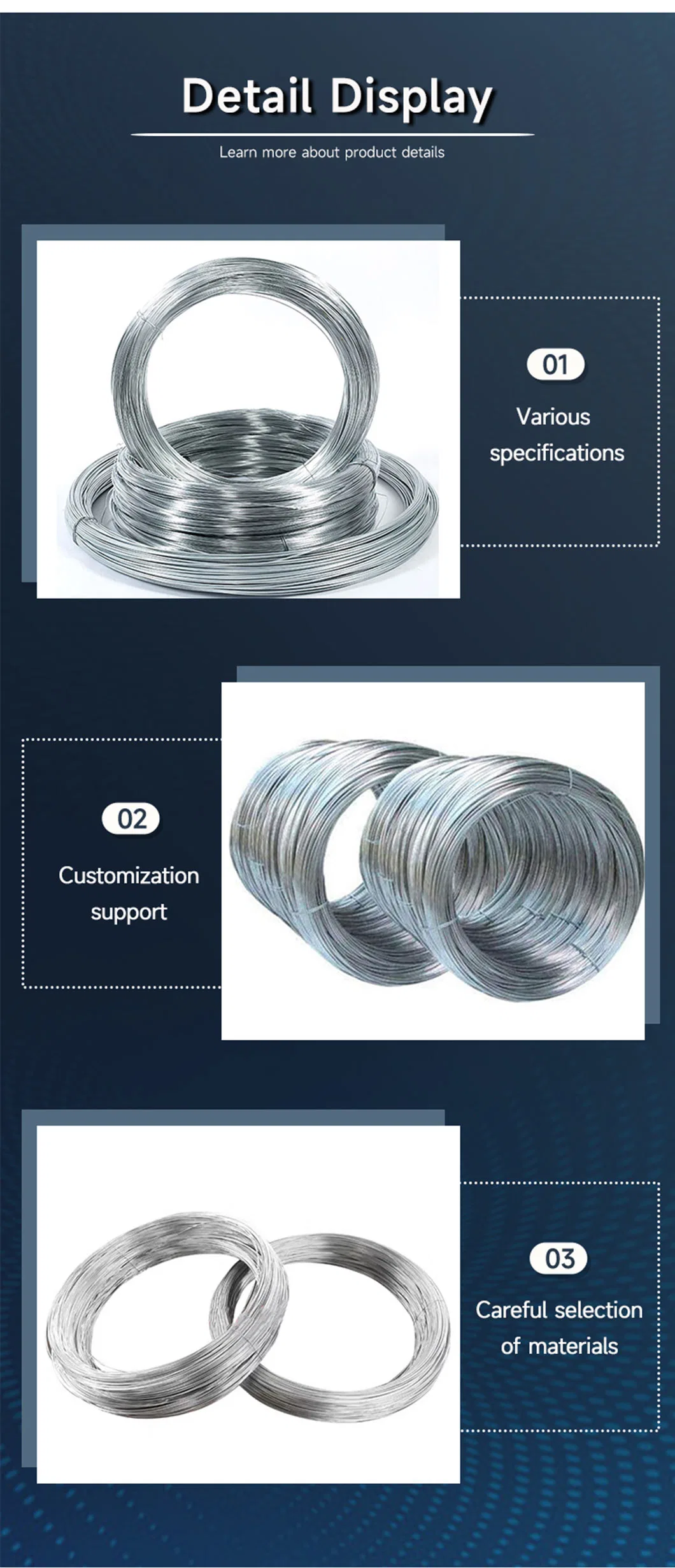 Ms Hot Dipped Electro Gi Galvanized Steel Wire with AISI 1008 1006 0.3mm 2mm 4mm 6.5mm ASTM 6 8 9 10 12 14 18 20 Gauge in Barbed Wire Electric Cable for Hanger